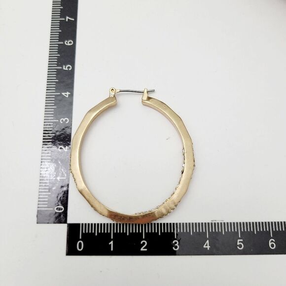 Brand New Kenneth Cole Gold Rhinestone Hoop Earrings - Picture 7 of 7